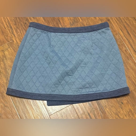 Sundance Quilted Wrap Mini Skirt Size 8 Blue Gray Diamond Stitch Boho Cottage - Picture 2 of 7